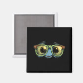 Große Brille Gesichtsausdruck Magnet (Vorderseite/Rückseite)