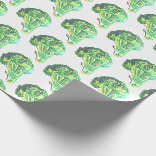 Große Brokkoli bedrückte grüne Geschenkpackung Aqu Geschenkpapier (Ecke)