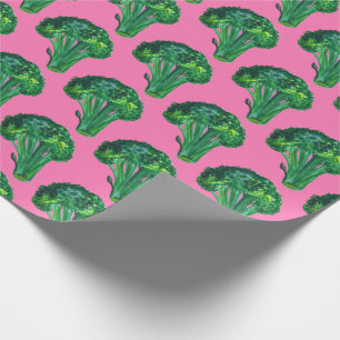 Große Brokkoli rosa und grüne Geschenkfolie Aquare Geschenkpapier