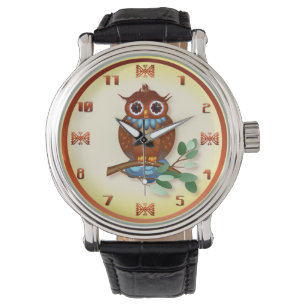 Große Brown-Eule Armbanduhr