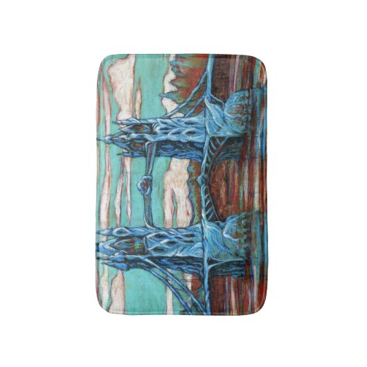 Große Brücke in einer Fantasiestadt Badematte (Vorderseite Vertikal)