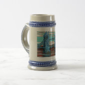 Große Brücke in einer Fantasiestadt Bierglas (Vorderseite Links)