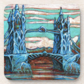 Große Brücke in einer Fantasiestadt Getränkeuntersetzer (Vorderseite)