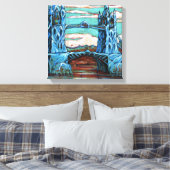 Große Brücke in einer Fantasiestadt Leinwanddruck (Insitu (Schlafzimmer))