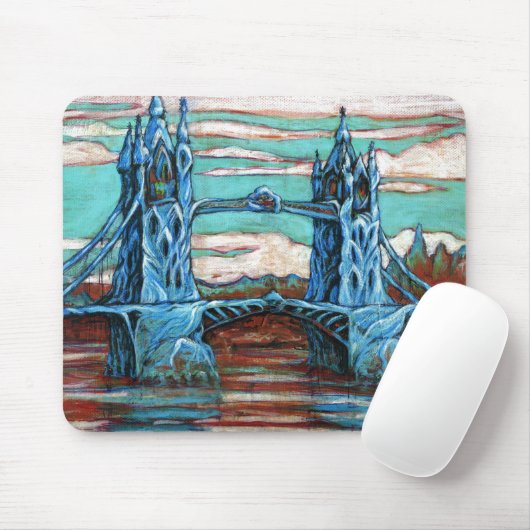 Große Brücke in einer Fantasiestadt Mousepad (Mit Mouse)