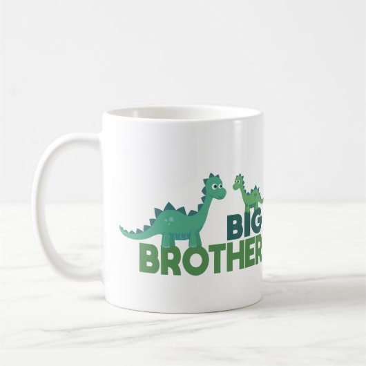 Große Bruder Dinosaurier Cartoon Geschwister Kaffeetasse (Links)