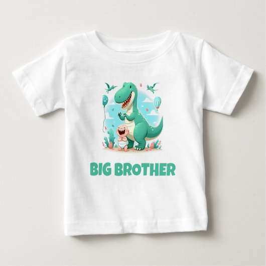 GROSSE BRUDER KINDER MIT T-REX BABY T-SHIRT (Vorderseite)
