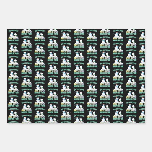 Große Brüder sind Schnee viel Spaß - Holiday Snowm Geschenkpapier Set (Vorderseite 2)