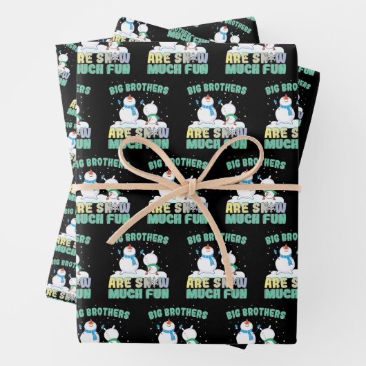 Große Brüder sind Schnee viel Spaß - Holiday Snowm Geschenkpapier Set (Beispiel)