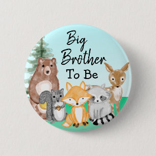 Große Brüder werden   Woodland Creatures Babydusch Button