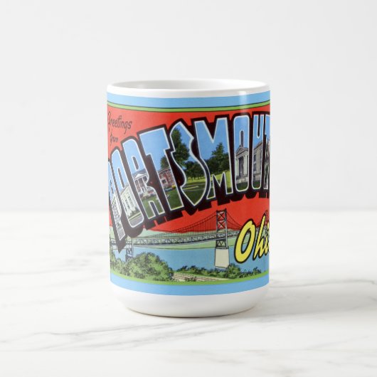 Große Buchstabe-Grüße Portsmouth Ohio Kaffeetasse (Mittel)