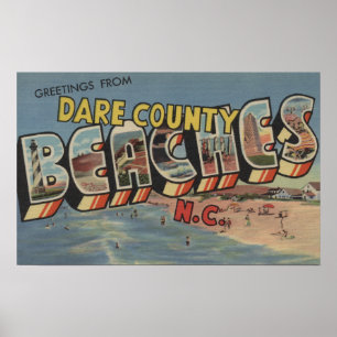 Große Buchstabe-Szenen - Dare County Strände, NC Poster
