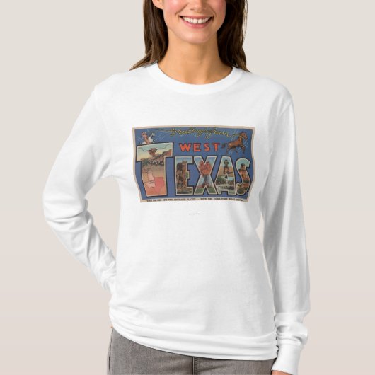 Große Buchstabe-Szenen Texas (Western) T-Shirt (Vorderseite)