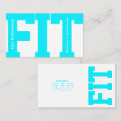 Große Buchstaben PASSTEN weißes Cyan-blaues des Visitenkarte (Vorne/Hinten)