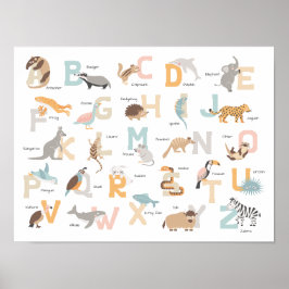 Große Buchstaben Tieralphabeten Kinder Poster