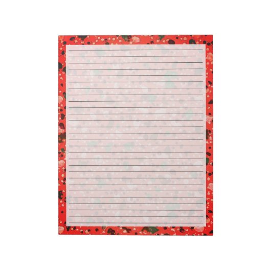 Große Buchstabengröße Retro Hot Pink Terrazzo Notizblock (Rotiert)