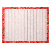 Große Buchstabengröße Retro Hot Pink Terrazzo Notizblock (Vorderseite)