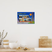 Große Buchstabenszenen, Grüße von 3 Poster (Küche)