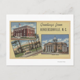 Große Buchstabenszenen - Hendersonville, NC Postkarte