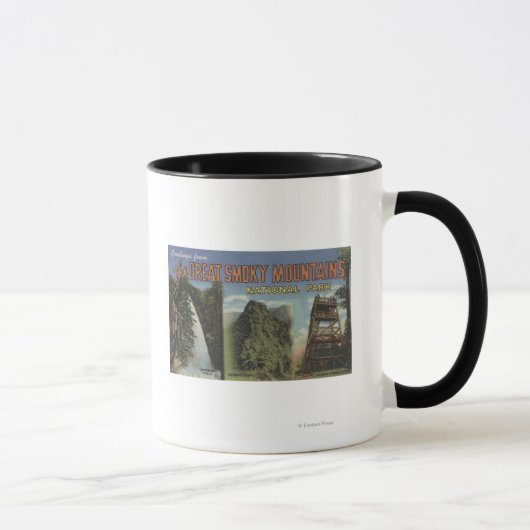 Große Buchstabenszenen - Smoky Mts. Nat'l Park, TN Tasse (Rechts)