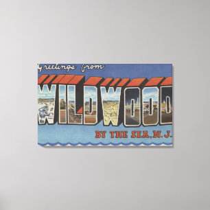 Große Buchstabenszenen - Wildwood-by-the-Sea, NJ Leinwanddruck