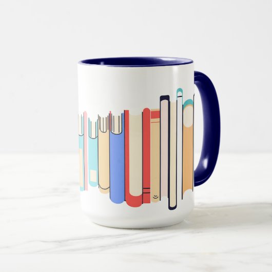 Große Buchstapel Tasse (VorderseiteRechts)