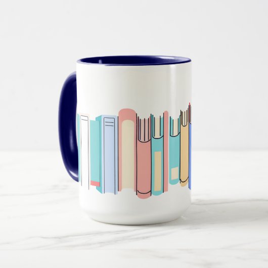 Große Buchstapel Tasse (Vorderseite Links)