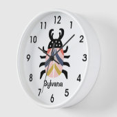 Große, bunt gestreifte Käfer personalisiert Uhr (Winkel)