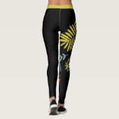 Große, bunt gestylte Blume Leggings (Rückseite)