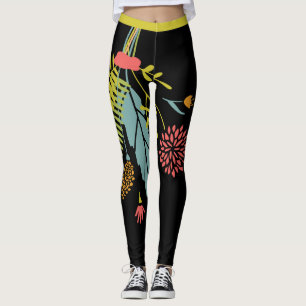Große, bunt gestylte Blume Leggings