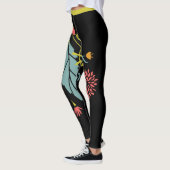 Große, bunt gestylte Blume Leggings (Links)