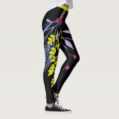 Große, bunt grüne Lila botanische Leggings (Rechts)
