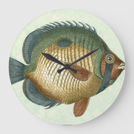 Große bunte Fische Große Wanduhr (Vorderseite)