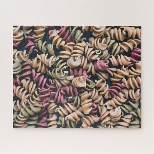 Grosse bunte Fusilli Pasta Puzzle (Horizontal)
