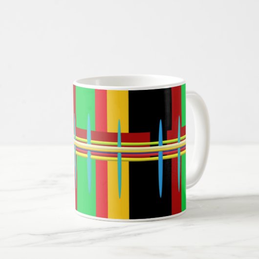 Große, bunte moderne Kunst Kaffeetasse (VorderseiteRechts)
