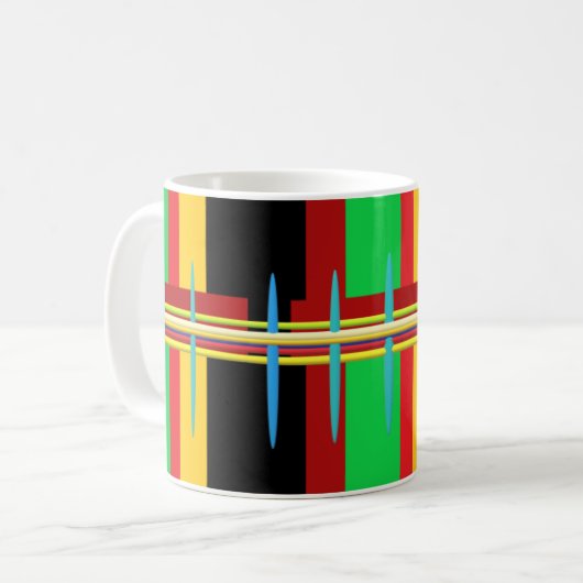 Große, bunte moderne Kunst Kaffeetasse (Vorderseite Links)