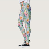 Große bunte Papierblumen Leggings (Links)