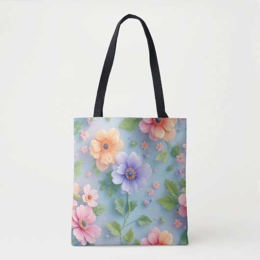 Große bunte Papierblumen Tasche (Vorderseite)