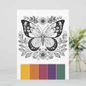 Große Butterfly Farbkarten Kunst-Therapie Einladung (Stehend Vorderseite)