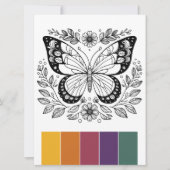 Große Butterfly Farbkarten Kunst-Therapie Einladung (Vorderseite)
