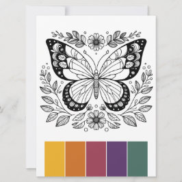 Große Butterfly Farbkarten Kunst-Therapie Einladung