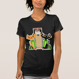 Große Cartoon-streunende Katzen T-Shirt