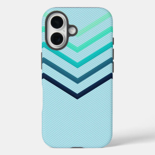 Große Chevron-Streifen auf hellblauem Telefon-Cove iPhone 16 Hülle