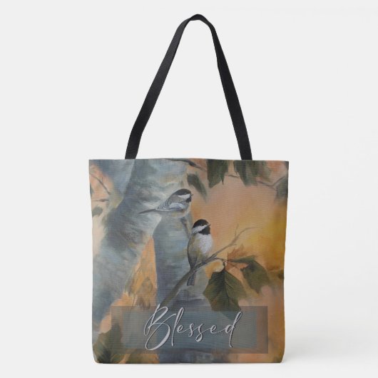 Grosse Chickadee-Tasche (Originalkunst) Tasche (Vorderseite)