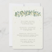 Große Creme-Schneebeere + Eukalyptus Hochzeitsplan (Vorderseite)