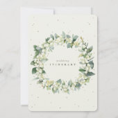 Große Creme-Schneebeere + Eukalyptus Hochzeitsplan (Rückseite)