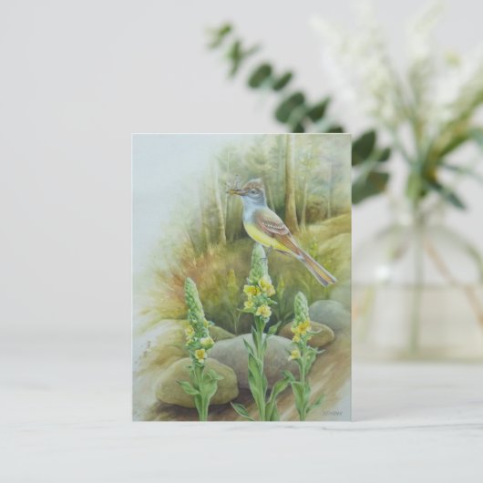 Grosse Cresta: Flycatcher Bird Postkarte (Stehend Vorderseite)