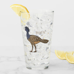 Große Curassow-Vogel Cartoon-Illustration Glas