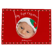 Große Custom Red Meine ersten Weihnachtsgeschenkta Geschenktüte (Rückseite)