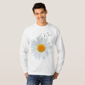 Große Daisy Blume mit Flock of Flying Birds. T-Shirt (Vorne ganz)